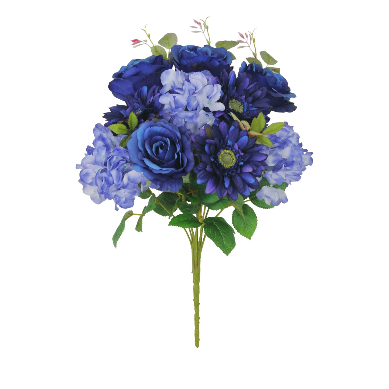 20 Inch Blue Rose Hydrangea Bush Artificial Floral Stem for Arrangements-60126 RO.BLUE